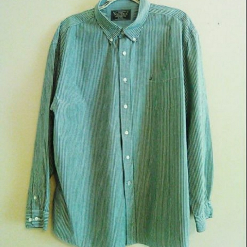 Nautica men's button front long sleeve shirt